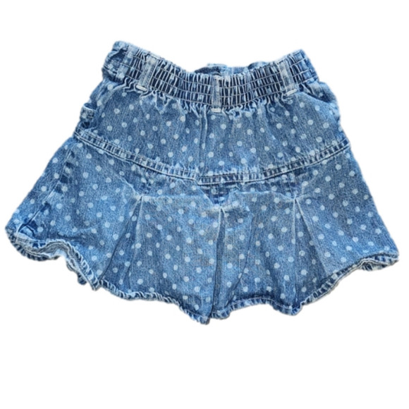George Polka- Dot Wash Denim Skort with Undershorts - Picture 4 of 5